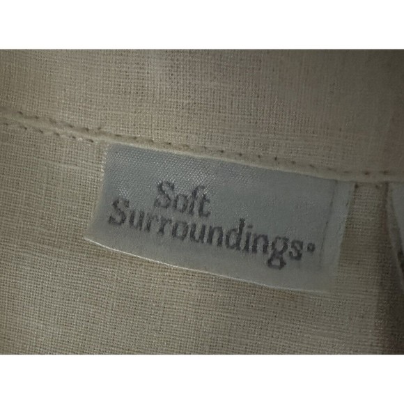 Soft Surroundings Womens L Hidden Button Blouse Cotton Popover Tunic Side Slits - Picture 5 of 8
